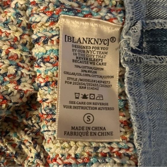 BLANK NYC Trucker Happy Place Sweater Jacket  Women’s S